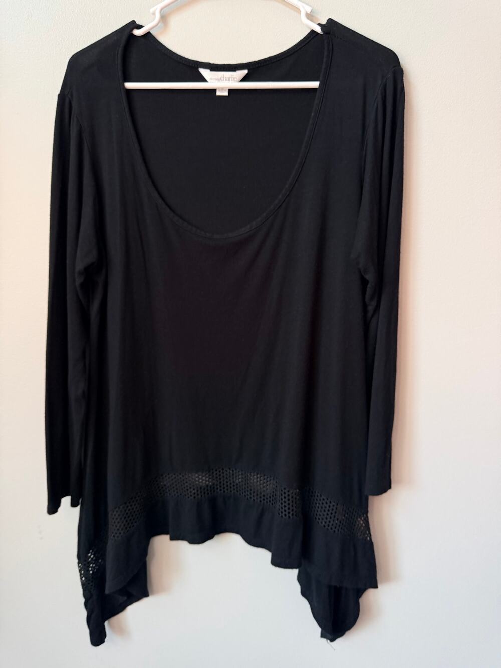 Charming Charlie Classic Black Blouse / Top, Women's Size L - Made in US - Picture 1 of 5